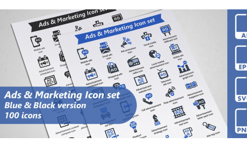 Ads And Marketing Icon Set