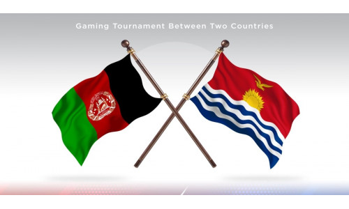 Afghanistan versus Kiribati Two Countries Flags - Illustration