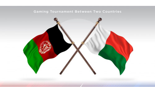 Afghanistan versus Madagascar Two Countries Flags - Illustration