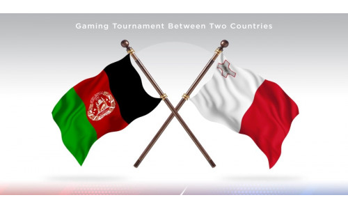 Afghanistan versus Malta Two Countries Flags - Illustration