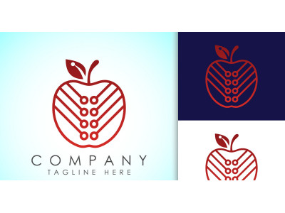 Apple technology logo vector design template2