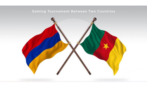 Armenia versus Cameroon Two Flags.