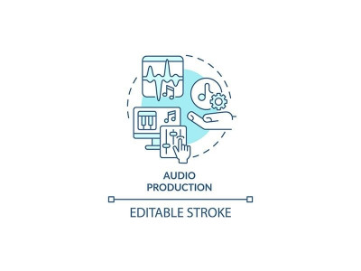 Audio production turquoise concept icon