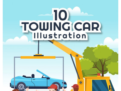 10 Auto Towing Car Illustration