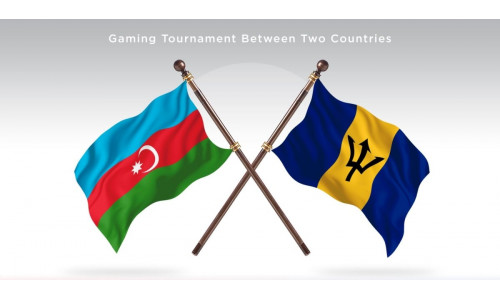 Azerbaijan versus Barbados Two Flags