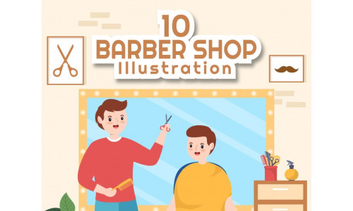 10 Barber Shop Illustration