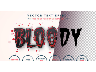 Bloody - Editable Text Effect, Font Style