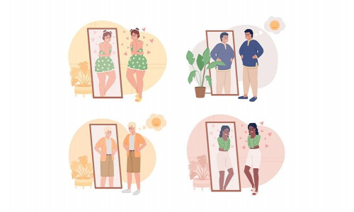 Body positive illustration set