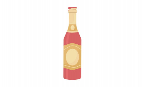 Bottle of champagne semi flat color vector object