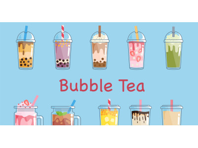 Bubble Pearl Tea Hand Drawn Vectors