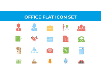 Business and Office Flat Icons Vector and SVG