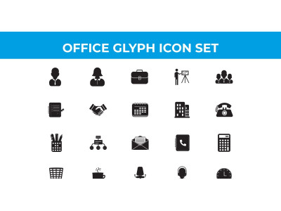 Business and Office Glyph Icons Vector and SVG