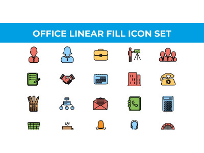 Business and Office Linear Fill Icons Vector and SVG