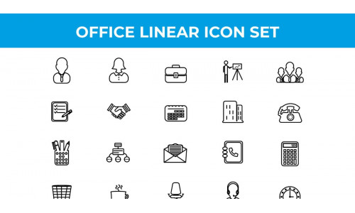 Business and Office Linear Icons Vector and SVG