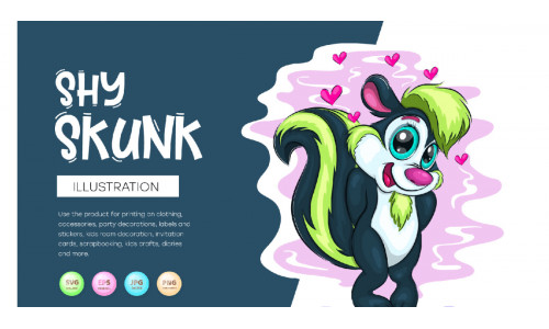 Cartoon Shy Skunk Vector