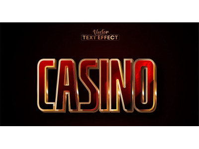 Casino - Editable Text Effect, Calligraphy Metallic Gold Text Style, Graphics Illustration