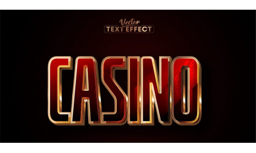 Casino - Editable Text Effect, Calligraphy Metallic Gold Text Style, Graphics Illustration