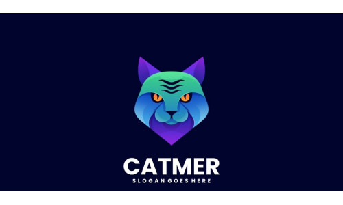 Cat Gradient Logo Template