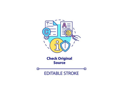 Check original source concept icon