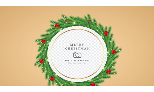 Christmas Photo Frame with Red Balls