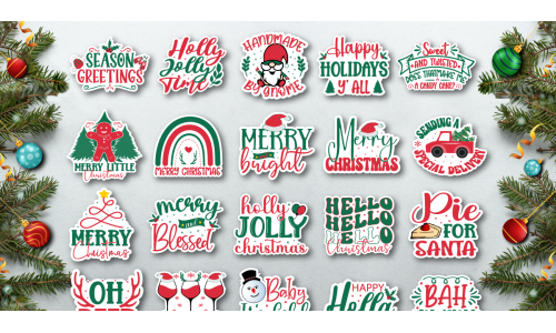 Christmas Printable Stickers Bundle
