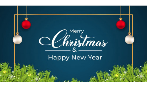Christmas Template with White Snowflakes