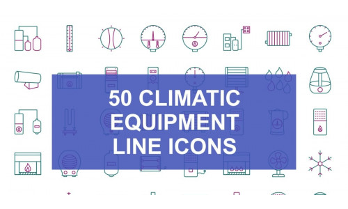 50 Climatic Equipment Line Two Color Icons