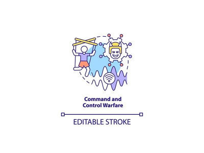 Command and control warfare concept icon