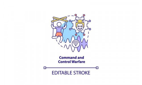 Command and control warfare concept icon
