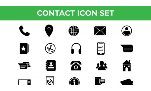 Contact Icons Set Vector and SVG