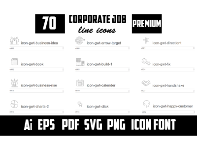 Corporate Job - Premium Line Icons Set