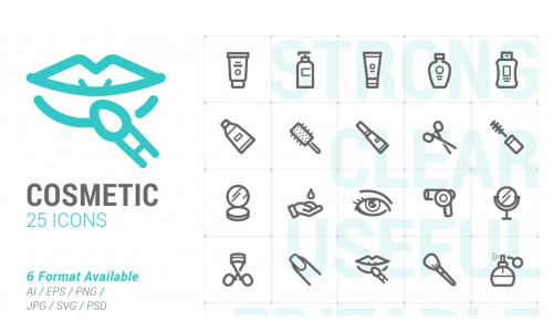 Cosmetic Mini Iconset template