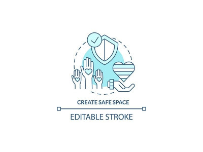 Create Safe Space Turquoise Concept Icon