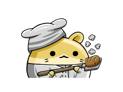 Cute Hamster Baker Cartoon