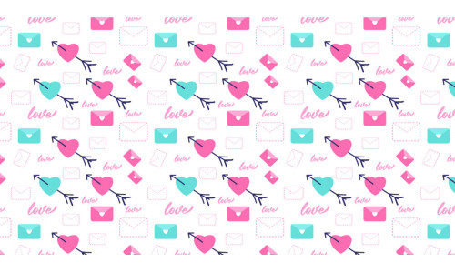 Cute love pattern with heart shapes