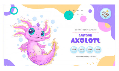 Cute Сartoon Axolotl Vectors