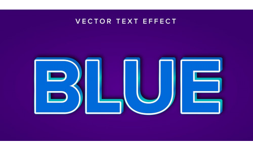 3d Editable Text Effect Blue