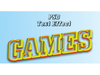 3D Games Psd Text Effect | Modern 3d Games Psd Text Effect