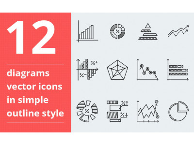 Diagrams vector Icon Set