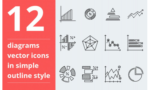 Diagrams vector Icon Set