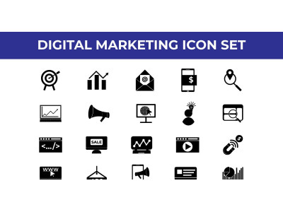 Digital Marketing icon Set Vector and SVG