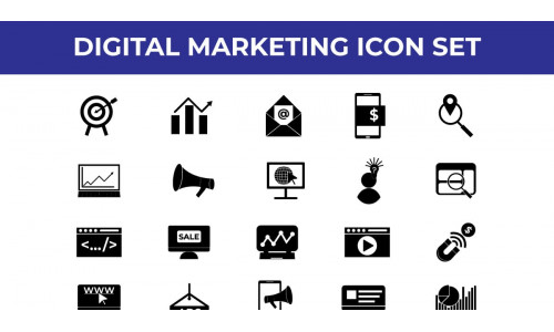 Digital Marketing icon Set Vector and SVG