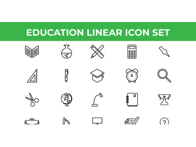 Education Linear Icon Set Vector and SVG