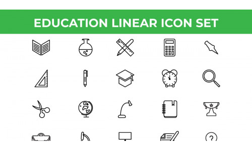 Education Linear Icon Set Vector and SVG