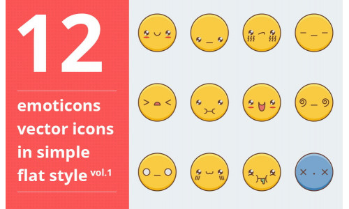 Emotions vector icons set vol.1
