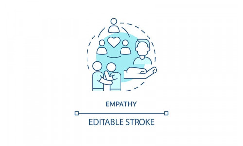 Empathy turquoise concept icon