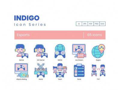 65 eSports Icons - Indigo Series Set