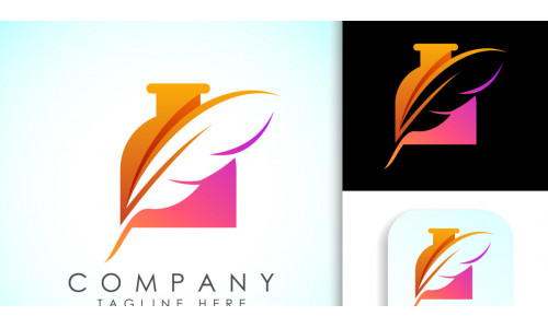 Feather logo design vector illustration