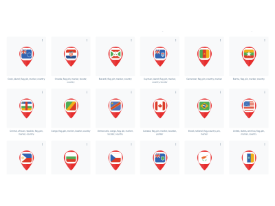 Flag Pin Marker Pointer National Country Locator Map
