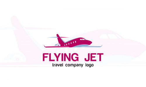 Flying Jet Logo Design or  Jet Plane Logo Design Vector